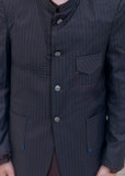 Dark Blue Prince Coat With Brown Kurta Trouser- AP 010