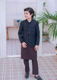 Dark Blue Prince Coat With Brown Kurta Trouser- AP 010