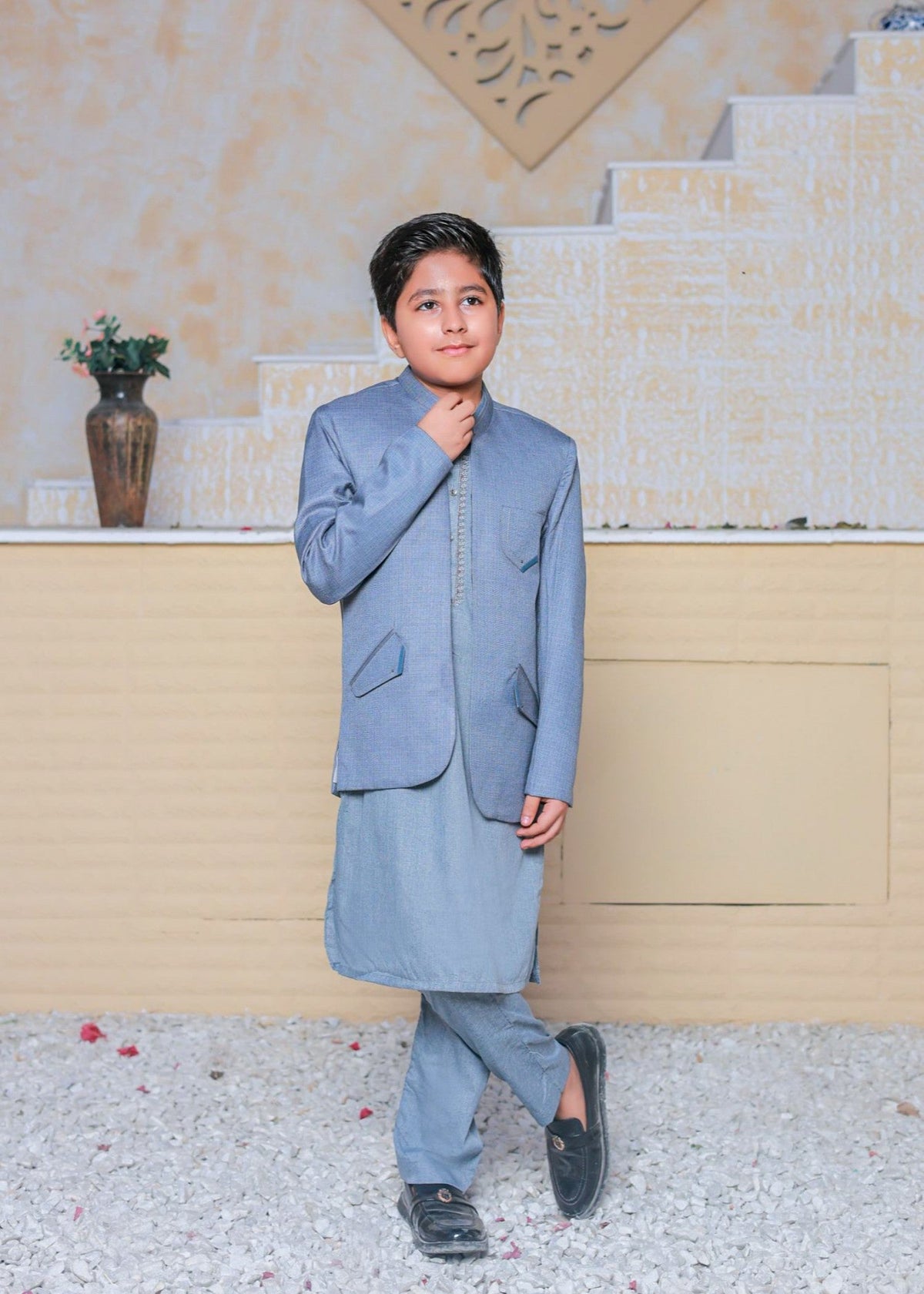 Cloud Blue Prince Coat Suit AP 013