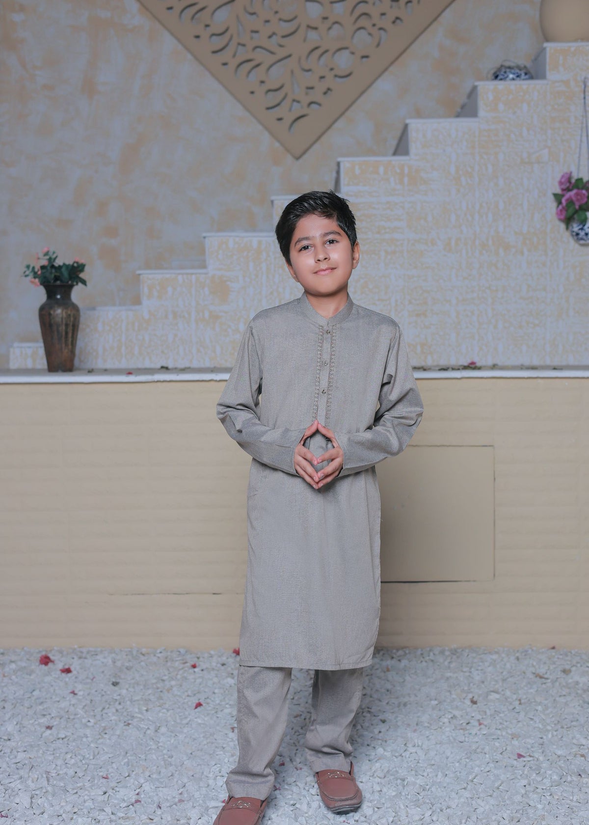 Pastel Grey Prince Coat Suit AP 014 Main image