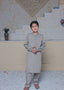 Pastel Grey Prince Coat Suit AP 014
