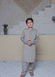 Pastel Grey Prince Coat Suit AP 014