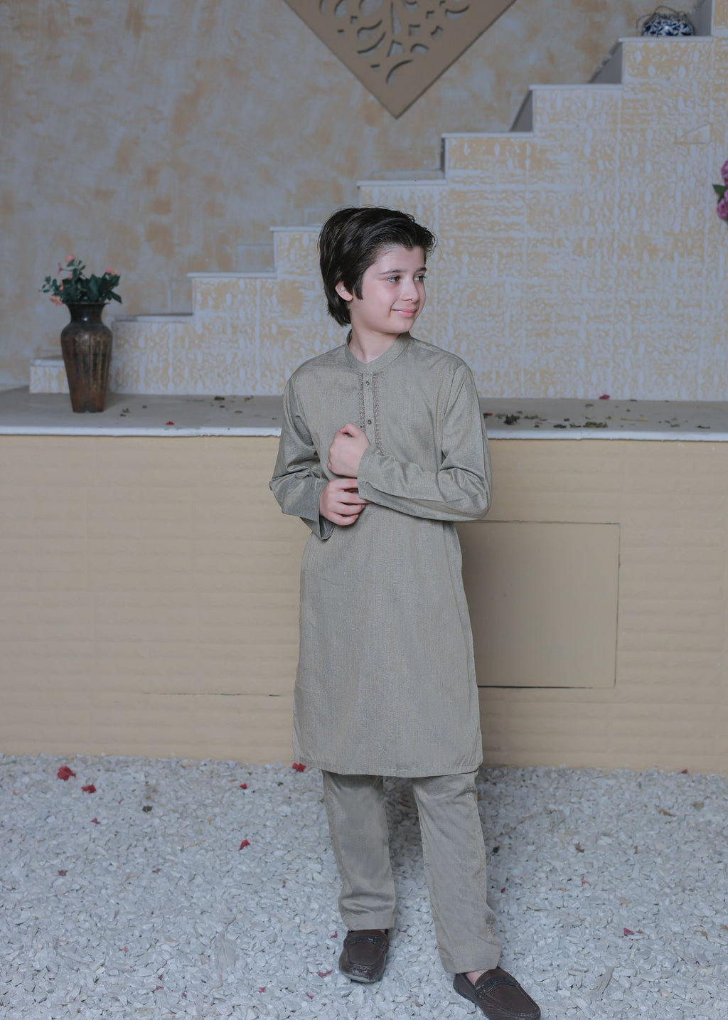 Camel Brown Prince Coat Suit AP 015