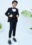 5pcs Black suit (Coat+Waistcoat+Pant+Shirt+Bow) - CPS 001
