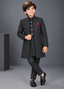 Smoke Black Sherwani With Kurta Set - S106