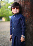 Blue Embroidered Waistcoat Suit EW34