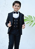 5pcs Black suit (Coat+Waistcoat+Pant+Shirt+Bow) - CPS 001