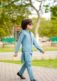 Glacial Blue Waistcoat Suit-AHW-003