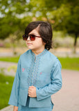 Glacial Blue Waistcoat Suit-AHW-003