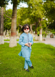 Glacial Blue Waistcoat Suit-AHW-003