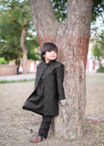 Black Open Long Sherwani S26