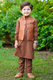 Almond Brown Waistcoat Suit EW06