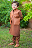 Almond Brown Waistcoat Suit EW06