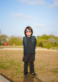 Green Waistcoat with Black Suit EW 55