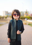 Green Waistcoat with Black Suit EW 55