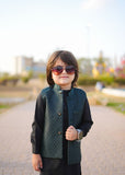 Green Waistcoat with Black Suit EW 55
