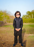 Blue Waistcoat with Black Suit EW 56
