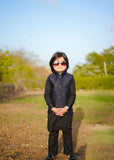Blue Waistcoat with Black Suit EW 56