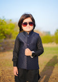 Blue Waistcoat with Black Suit EW 56