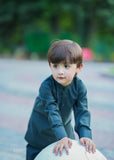 Teal Green kurta with white trouser kt 89