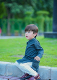Teal Green kurta with white trouser kt 89