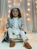 Grey Long Open Sherwani S25