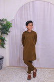 Mehendi Brown Kurta Trouser-AH 017 -