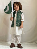 Green Embroidered Waistcoat Suit - V14