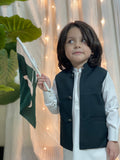 Green Waistcoat With White Kurta Trouser - GWS-14