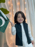 Green Waistcoat With White Kurta Trouser - GWS-14