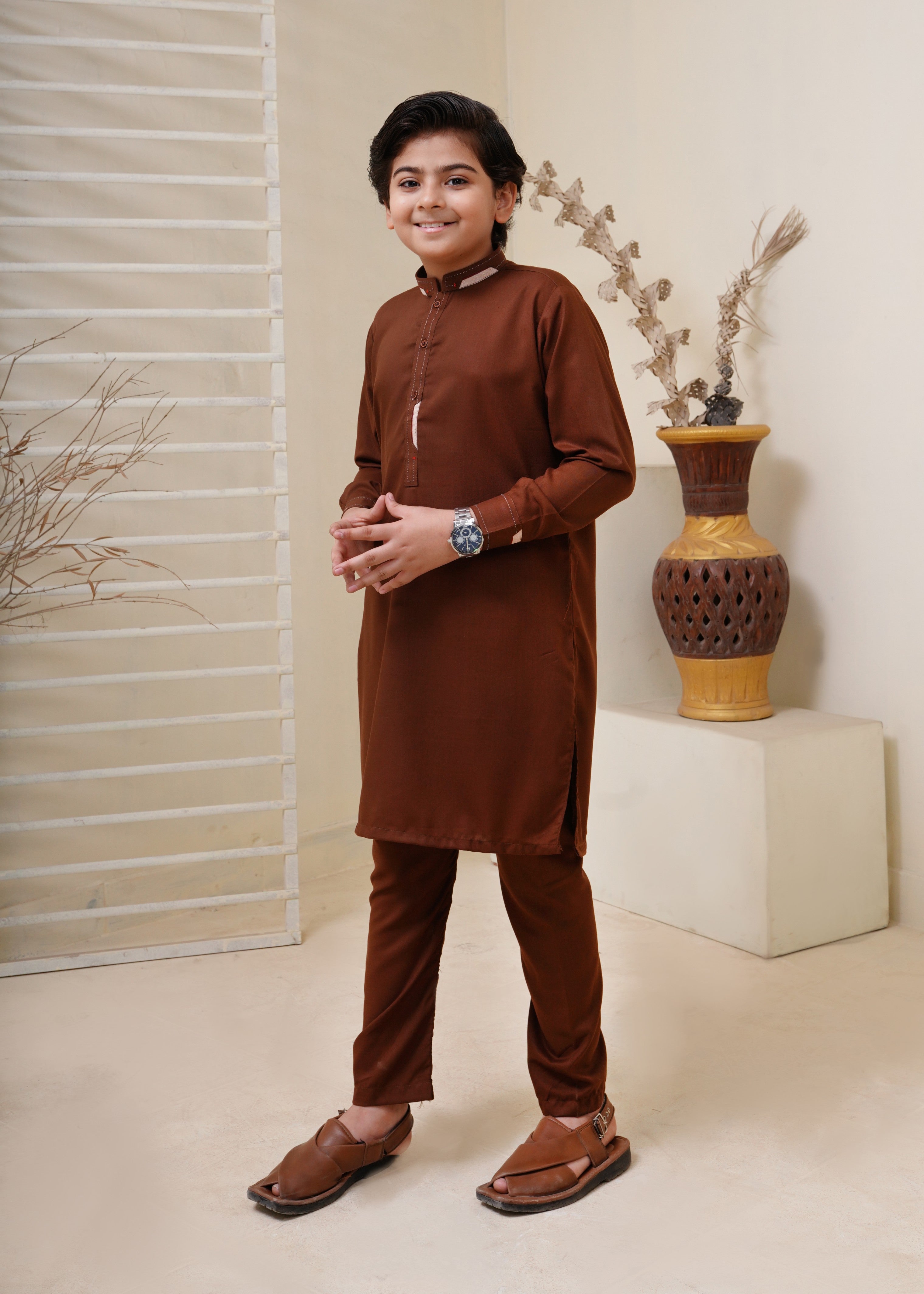 Burnt Umber Brown Kurta Trouser KT 74 Secondary image
