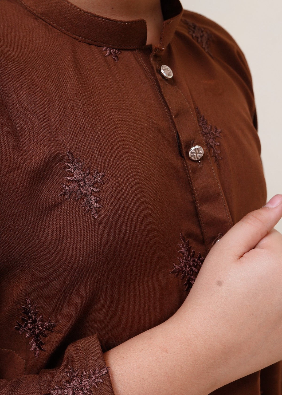 Walnut Brown Embroidered Kurta Trouser KT 75