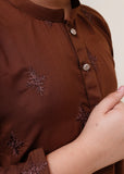 Walnut Brown Embroidered Kurta Trouser KT 75
