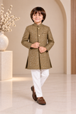 Olive Gold Sequence Sherwani - S102