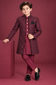 Royal Maroon Sherwani With Kurta Set - S103