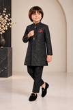 Black Embroidered  Sherwani - S101