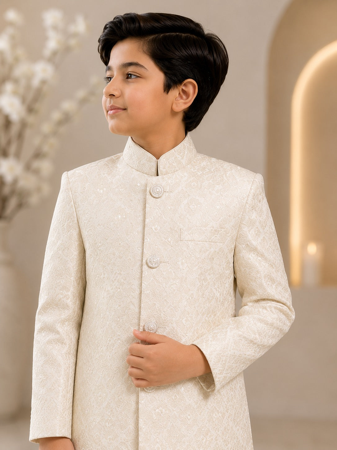 Off White Sherwani S35 Secondary image