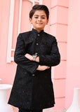 Black Mysore Sequence Sherwani - S11