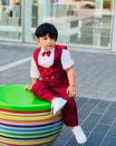 4pcs Maroon Suit (Waistcoat+Pant+Shirt+Bow) CPW 008