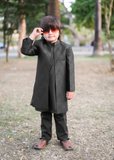 Black Open Long Sherwani S26