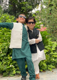 Green And White Waistcoat Suit - GWS-14