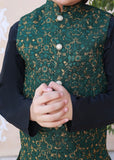 Leaf Green Embroidered only waistcoat - V25