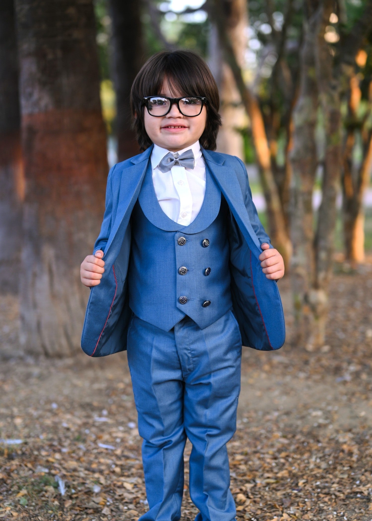 5pcs Blue suit (Coat+Pant+waistcoat+Shirt+Bow) - CPS 003 Secondary image