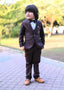 5pcs choclate brown suit (Coat+Pant+waistcoat+Shirt+Bow) - CPS 007