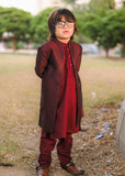 Maroon Open Long Sherwani -S12