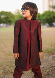 Maroon Open Long Sherwani -S12