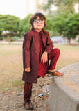 Maroon Open Long Sherwani -S12