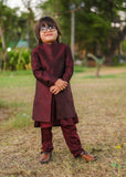 Maroon Open Long Sherwani -S12