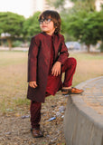 Maroon Open Long Sherwani -S12