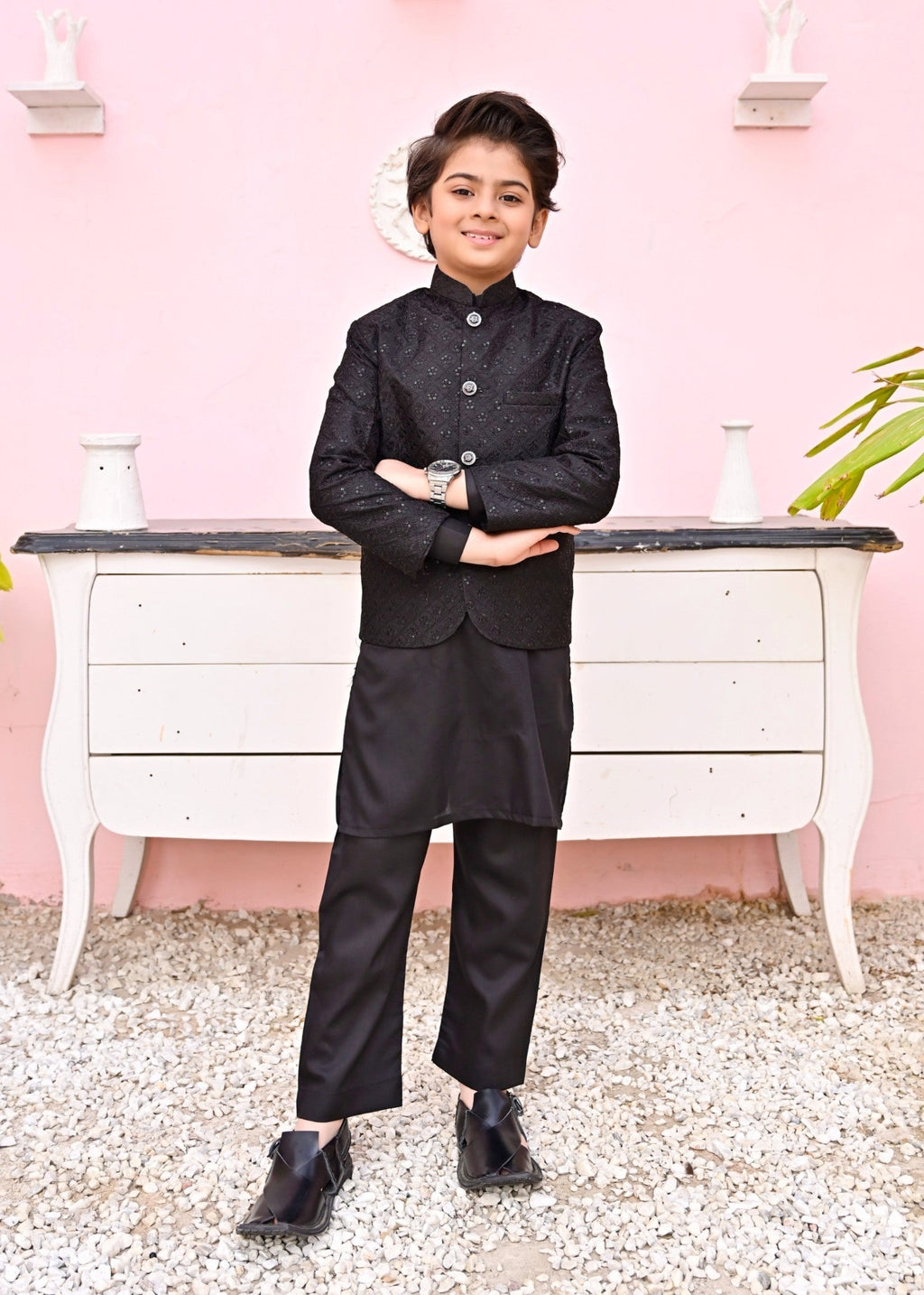 Black Prince coat suit - P1